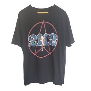 Rush "Starman" 2112 Band T-shirt Classic Rock Band Tee Double Sided Black/ Multi
